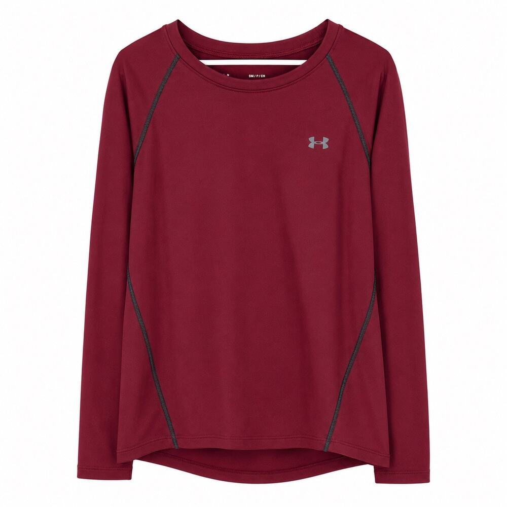 Under Armour Maroon Long-Sleeve Athletic Tee Cold Gear size small